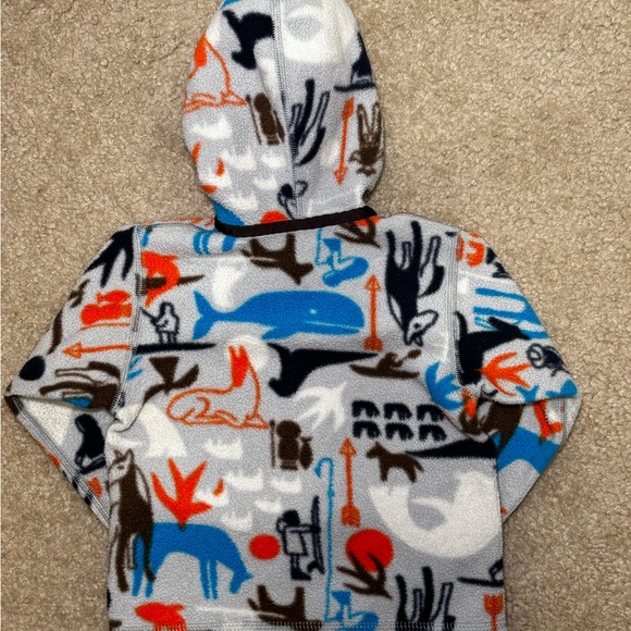 Patagonia Kids' Animal Print Fleece Hoodie Full Zip Size 12-18 Months - Picture 4 of 5